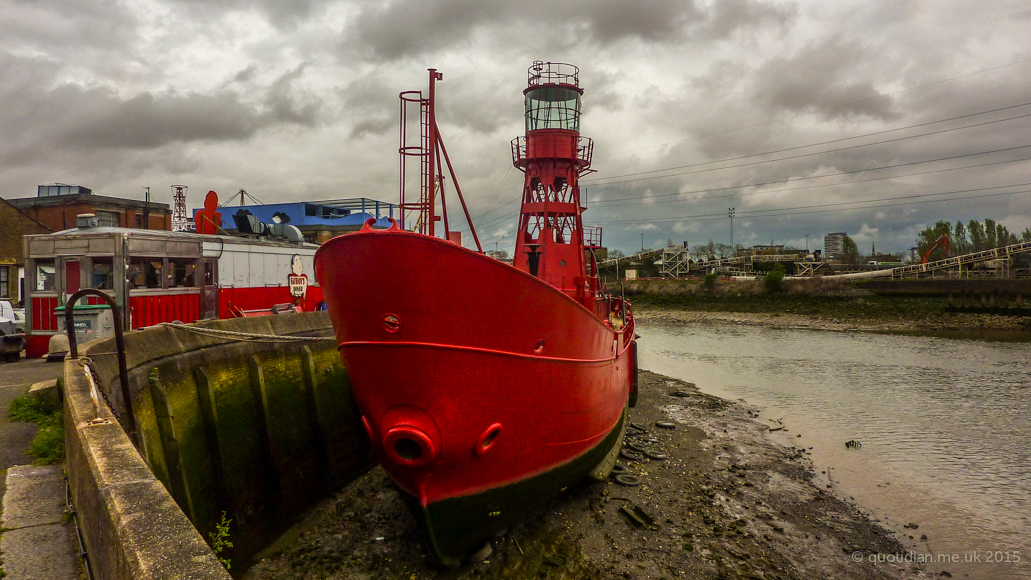 Wednesday April 9th (2014) red boat in bow creek align=