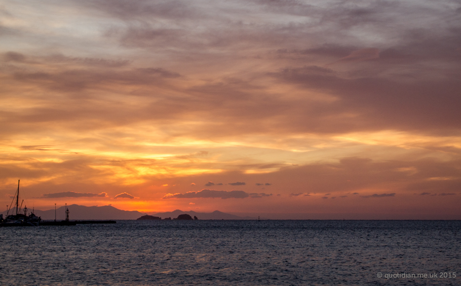 Tuesday October 27th (2015) sunset in paros harbour align=