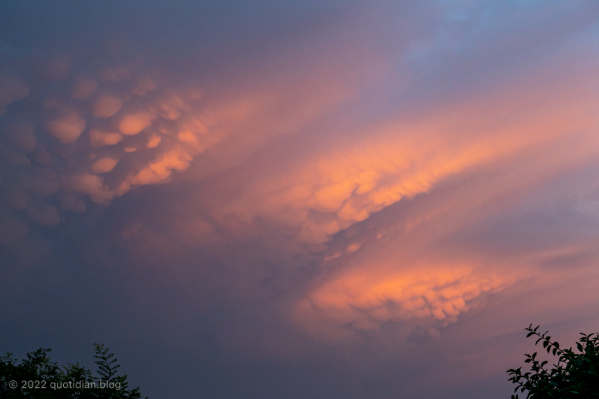 Tuesday July 19th (2022) evening clouds... still hot align=