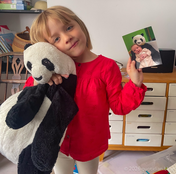 Sunday July 5th (2026) kids grow, panda doesn't align=